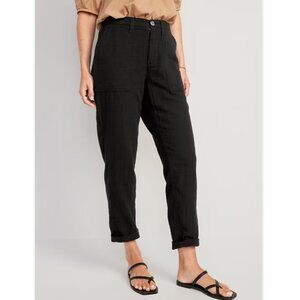 Old Navy crinkle gauze cotton ankle length pants black size 0